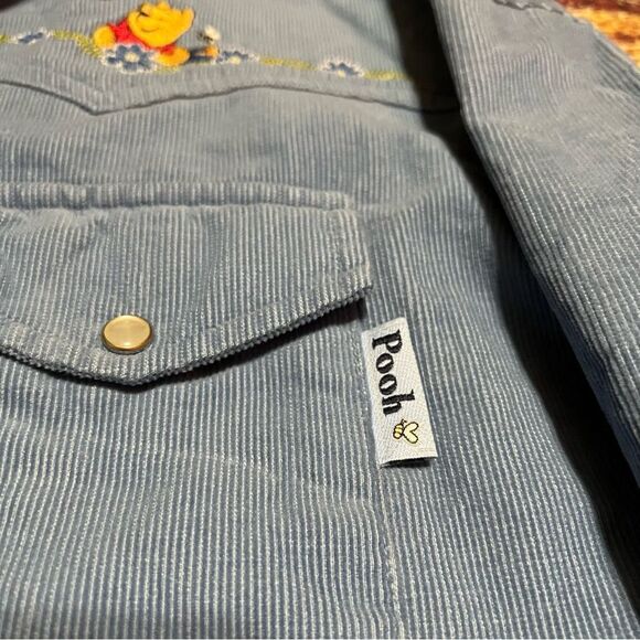 Vintage 90s Disney Winnie The Pooh Tigger Embroidered Corduroy Snap Button Shirt - Picture 5 of 10
